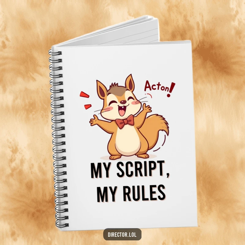 Funny Squirrel Director Notebook: A squirrel in a bow tie enthusiastically shouts Action! ready to capture your creative genius.