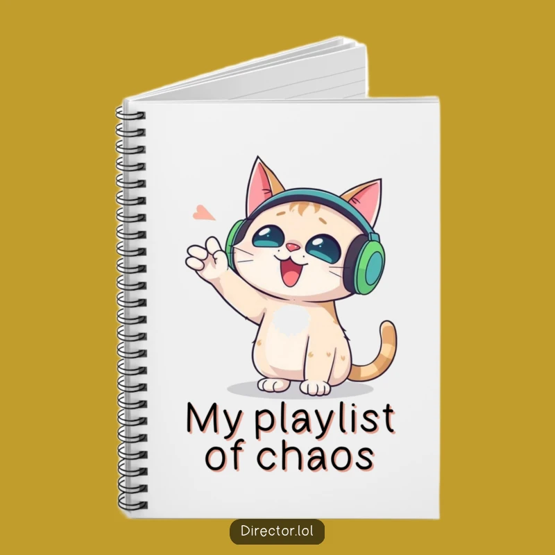 Funny Cat Headphone Notebook: Jot Down Lyrics with Humorous Flair
