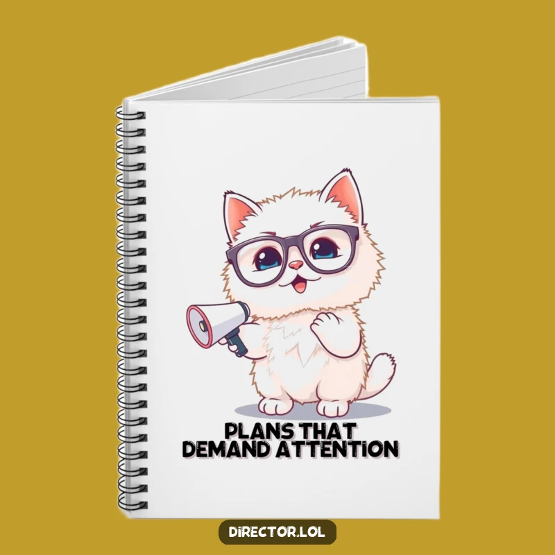 Funny Kitten Megaphone Notebook: Cute Cat Glasses Journal, Great Gift Idea
