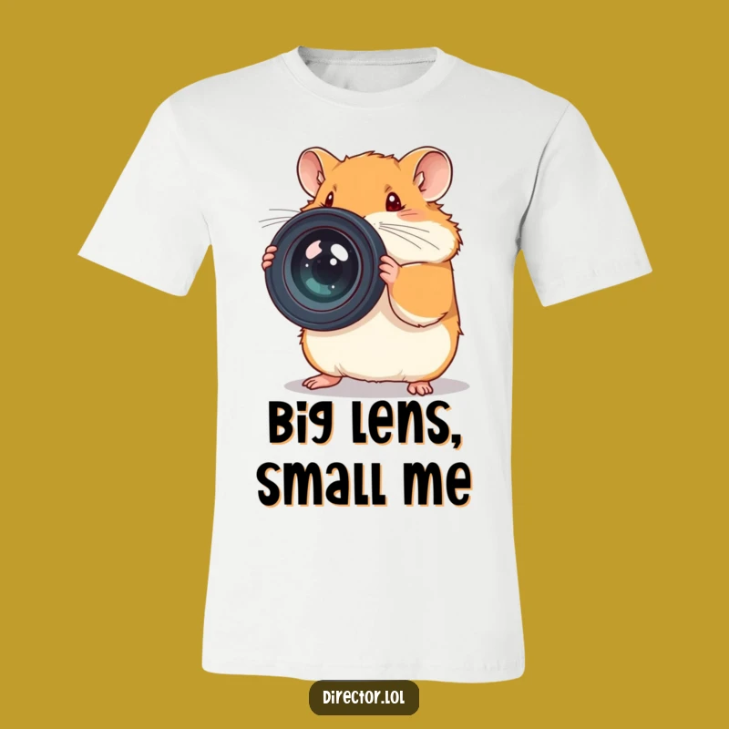 Funny Hamster Photographer T-Shirt - Determined & Hilarious Camera Enthusiast Tee
