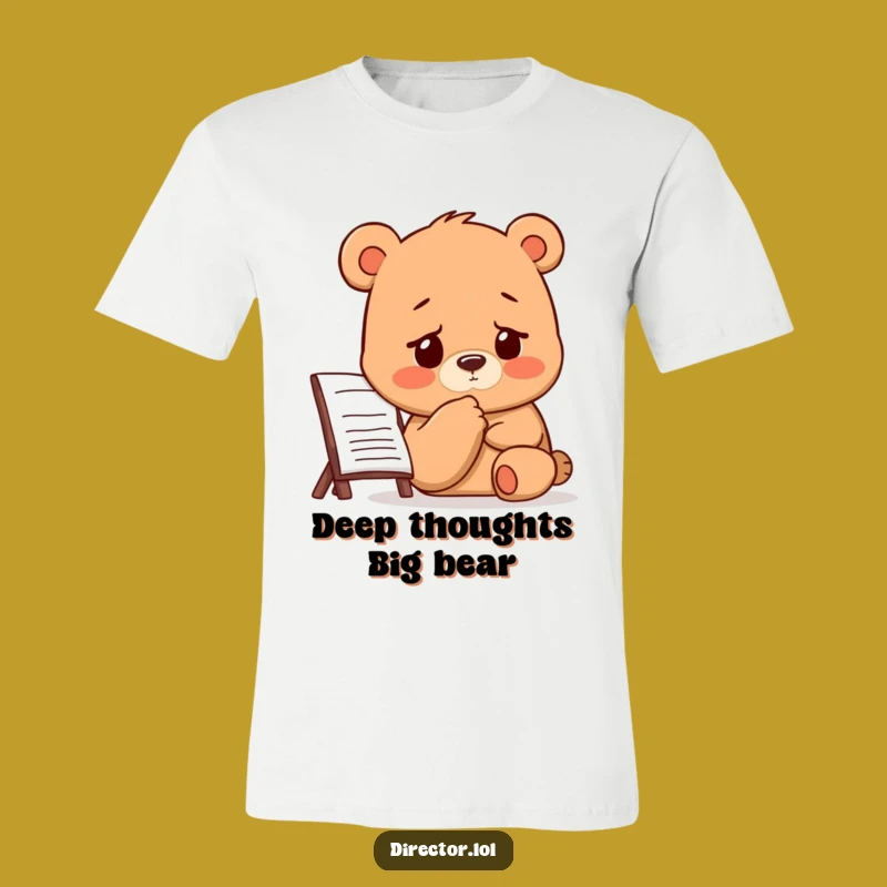 Funny Bear Director T-Shirt: Deep in Thought! Perfect Humorous Gift for Creatives