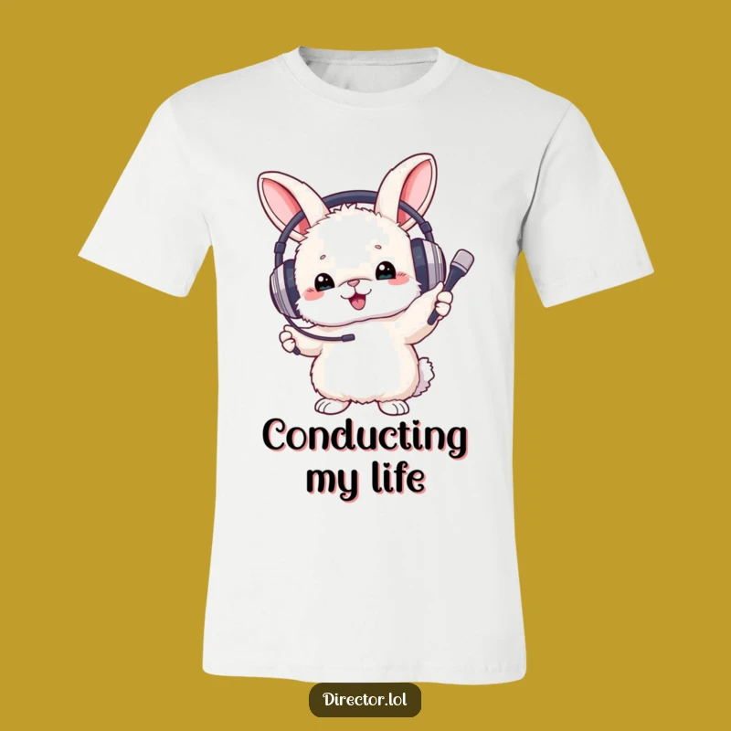 Funny Bunny Conductor T-Shirt: Fluffy Bunny, Music Fun, Awesome Gift