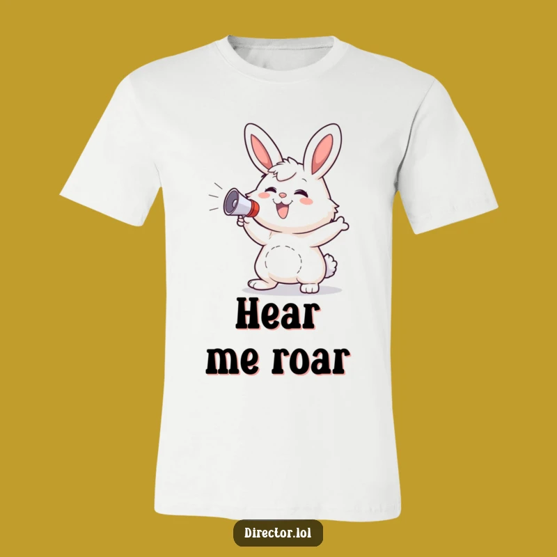 Funny Bunny Rally T-Shirt: Enthusiastic Megaphone Bunny Tee, Perfect Gift