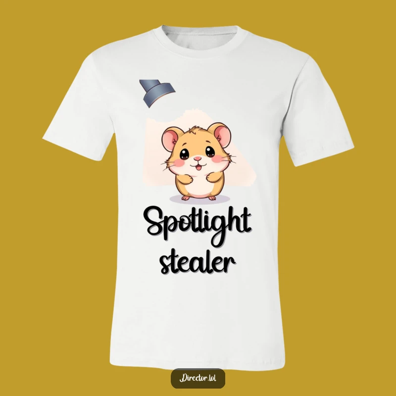 Funny Curious Hamster Spotlight T-Shirt: Peek-a-Boo Star Fashion Gift