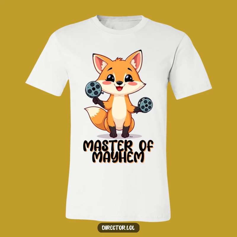 Funny Fox Juggling T-Shirt - Mischievous Movie Reel Tee for Film Fans