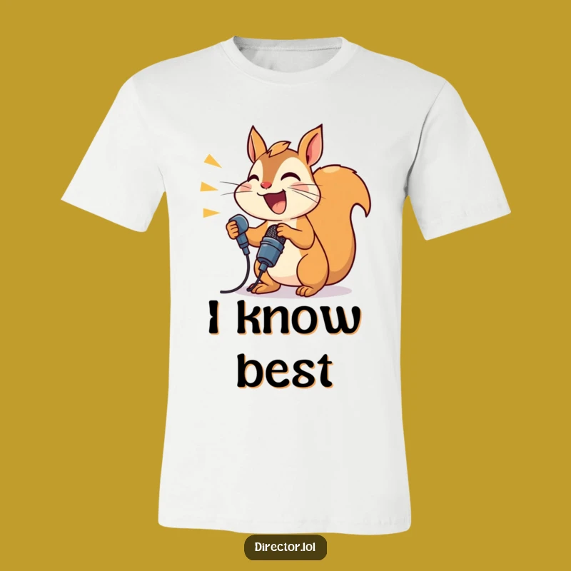 Funny Joyful Squirrel T-Shirt, Humorous Speaker Squirrel Tee for Loudmouths