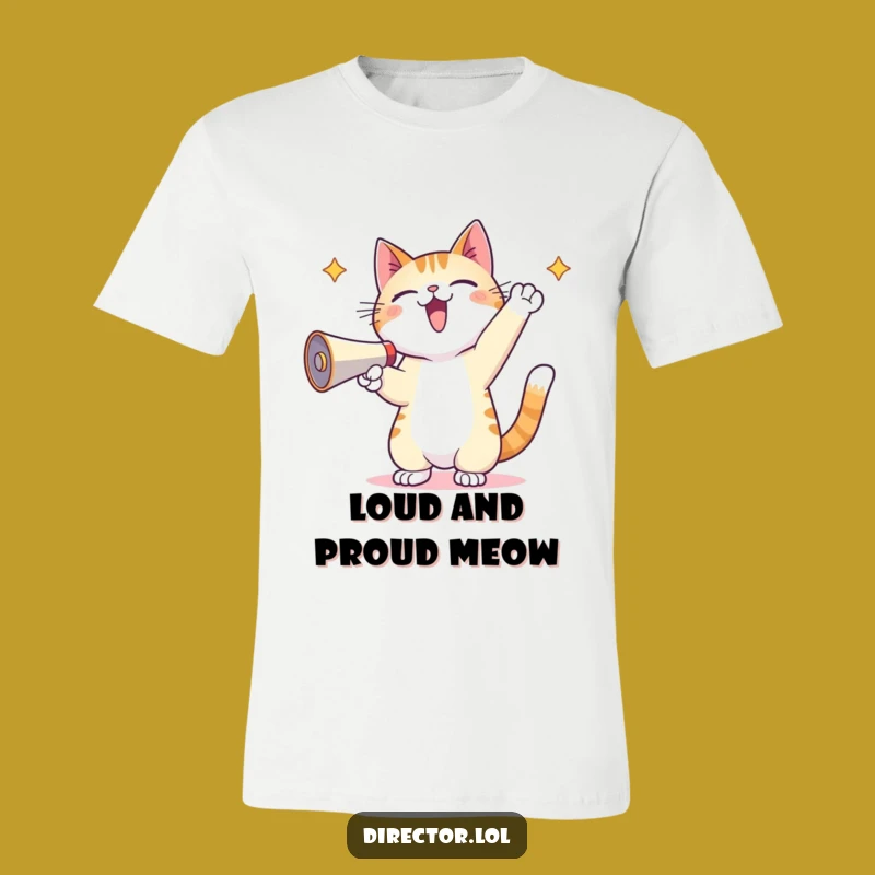 Funny Kawaii Cat Megaphone T-Shirt - Wear Your Loudest Outfits with Humor