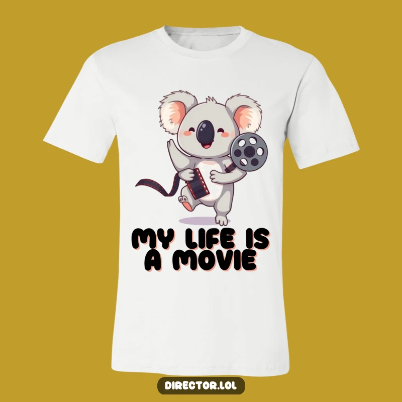 Funny Koala Filmmaker T-Shirt: Hilarious Pose for Movie Buffs