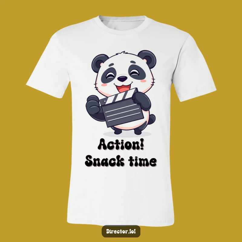Funny Panda Clapboard T-Shirt: Be the Star of Your Own Comedy with This Tee!