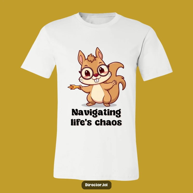 Funny Squirrel Monocle T-Shirt: Mischievous Navigator Tee Gift