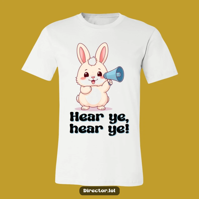 Funny Bunny Megaphone T-Shirt: Hilarious Fluffy Creator Tee Gift for All