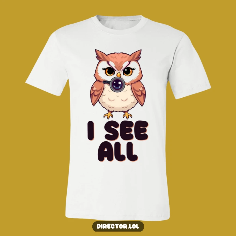 Funny Owl Cam T-Shirt: Witty Wink for Shutterbugs