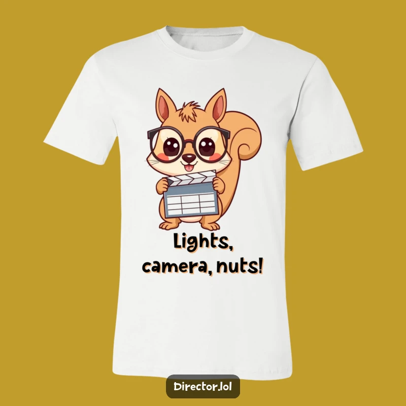 Funny Squirrel Director T-Shirt: Curious Filmmaker Tee Gift