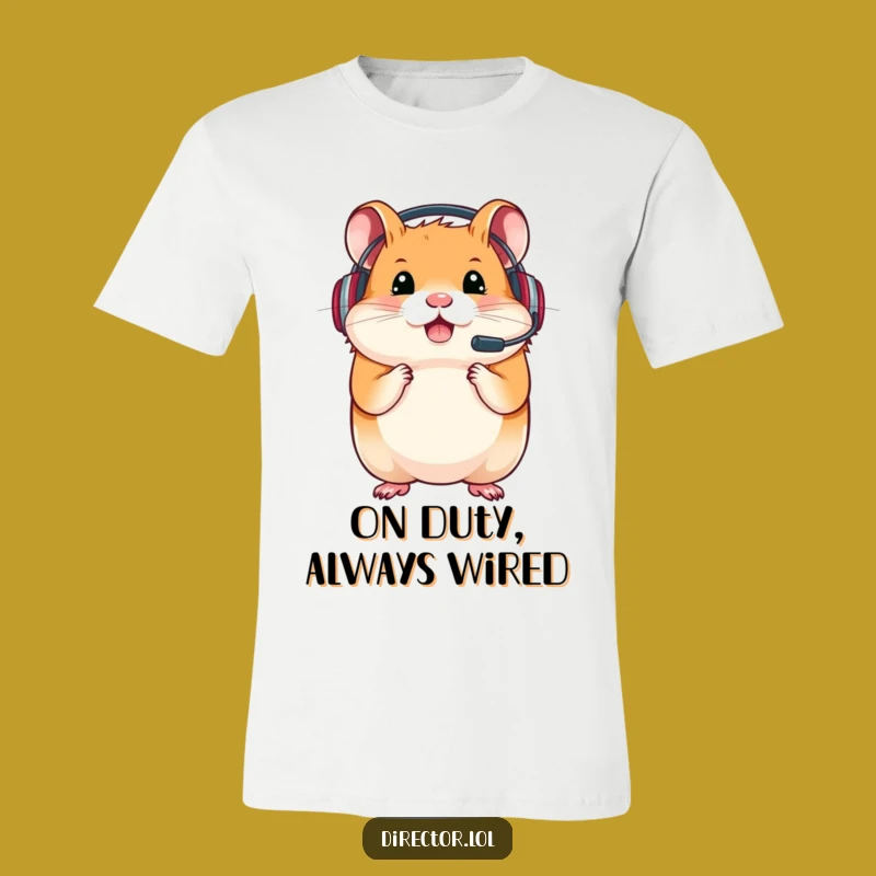 Funny Hamster Gamer T-Shirt: Determined Headset Design for Epic Wins