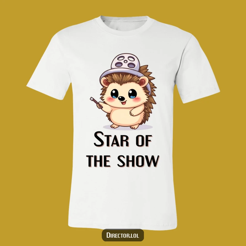 Funny Hedgehog Director T-Shirt: Hilarious Movie Maker Tee for Film Fans
