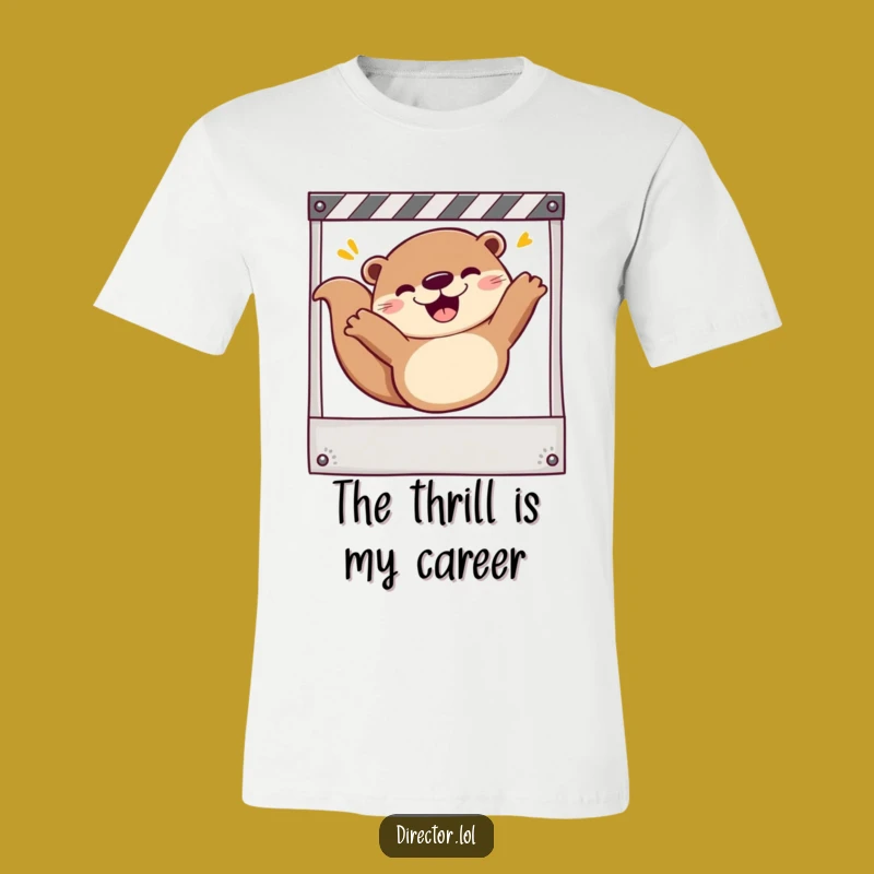 Funny Otter's Joyride T-Shirt: Hilarious Filmmaker Otter Making a Cinematic Splash!