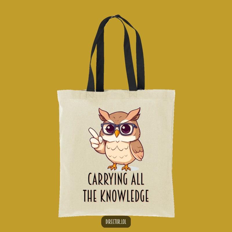 Funny Owl Director Tote Bag: Proud Owl Carrying Showbiz Dreams & Essentials!