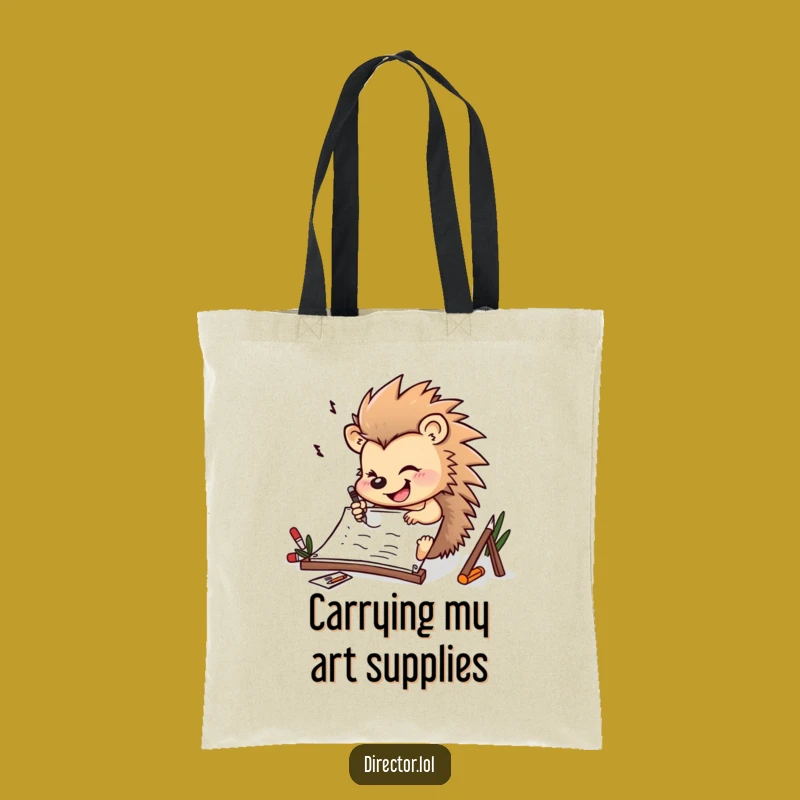 Funny Hedgehog Storyboard Tote Bag: Artist Carry-All Gift