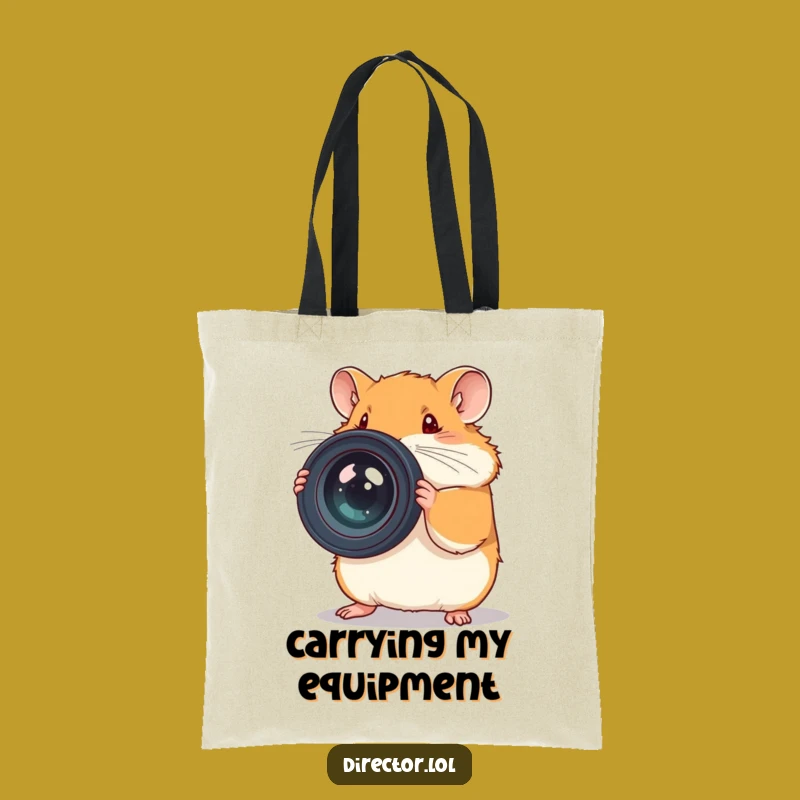Funny Hamster Photographer Tote Bag - Stylish & Hilarious Camera Accessory
