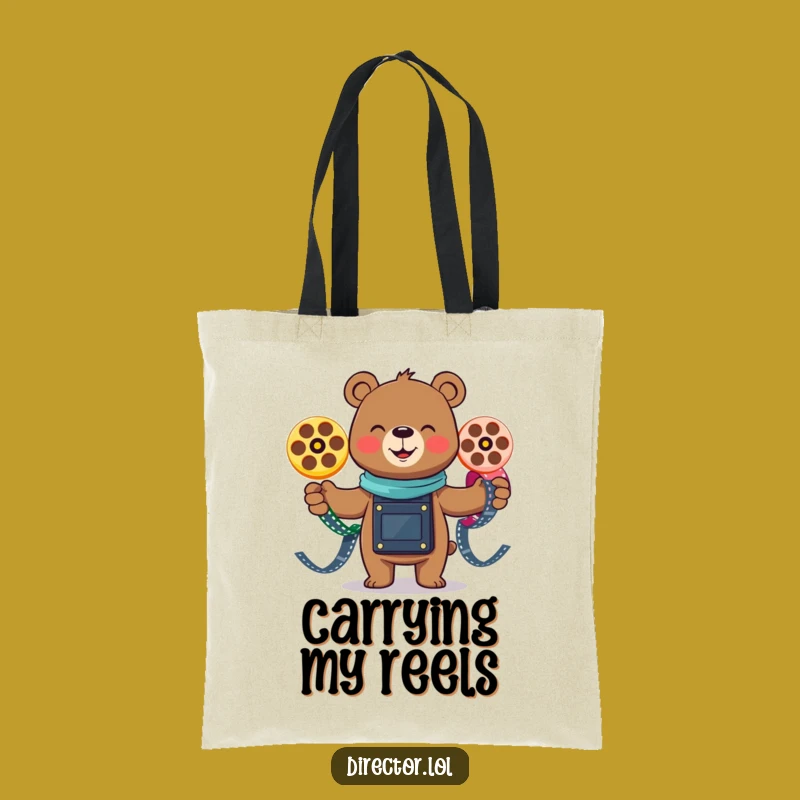 Funny Smiling Bear Juggling Tote Bag: Carry Your Movie Essentials with Flair