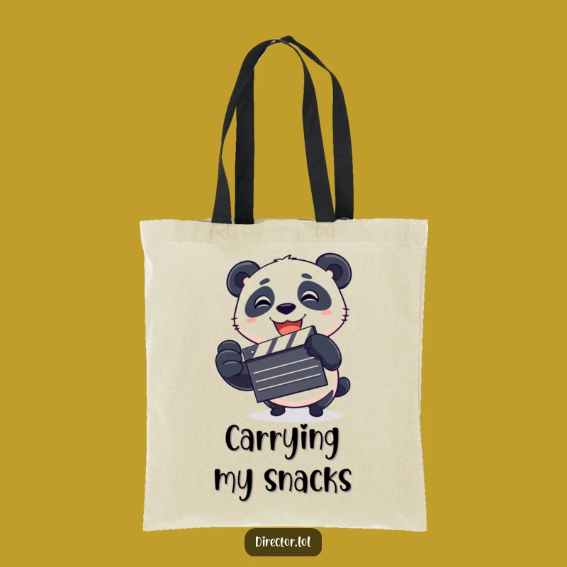 Funny Panda Clapboard Tote Bag: Carry Your Essentials with Playful Cinematic Style!