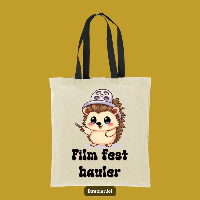 Funny Hedgehog Director Tote Bag: Hilarious Filmmaker's Carryall, Perfect Gift