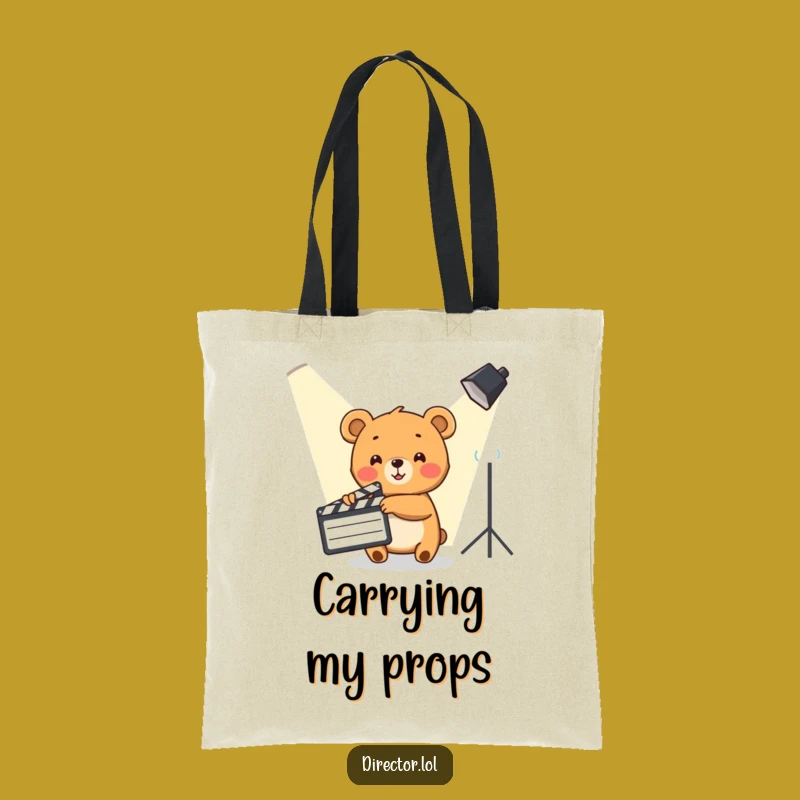 Funny Bear Cub Director Tote Bag: Hilarious Movie Buff Bag