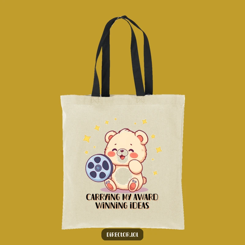 Funny Bear Cub Movie Maker Tote Bag: Carry Your Films & Dreams in Style!
