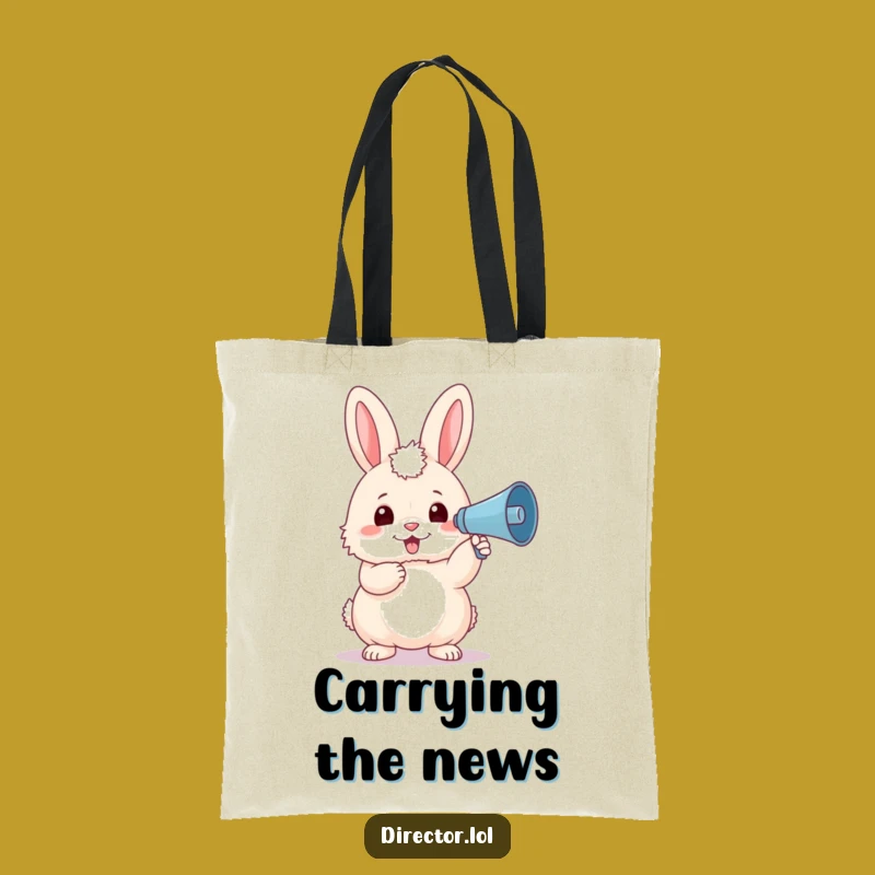 Funny Bunny Megaphone Tote Bag: Chic Fluffy Creator Carry-All Gift