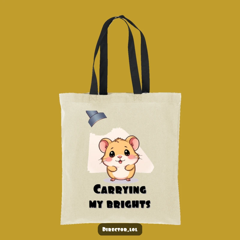 Funny Curious Hamster Spotlight Tote Bag: Carry Your Bright Ideas Gift