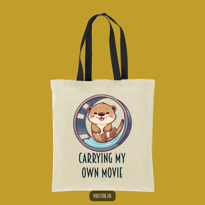 Funny Giggling Otter Film Reel Tote Bag - Stylish & Hilarious Movie Accessory