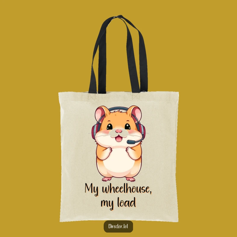 Funny Hamster Gamer Tote Bag: Carry Your Gear with Gaming Grit