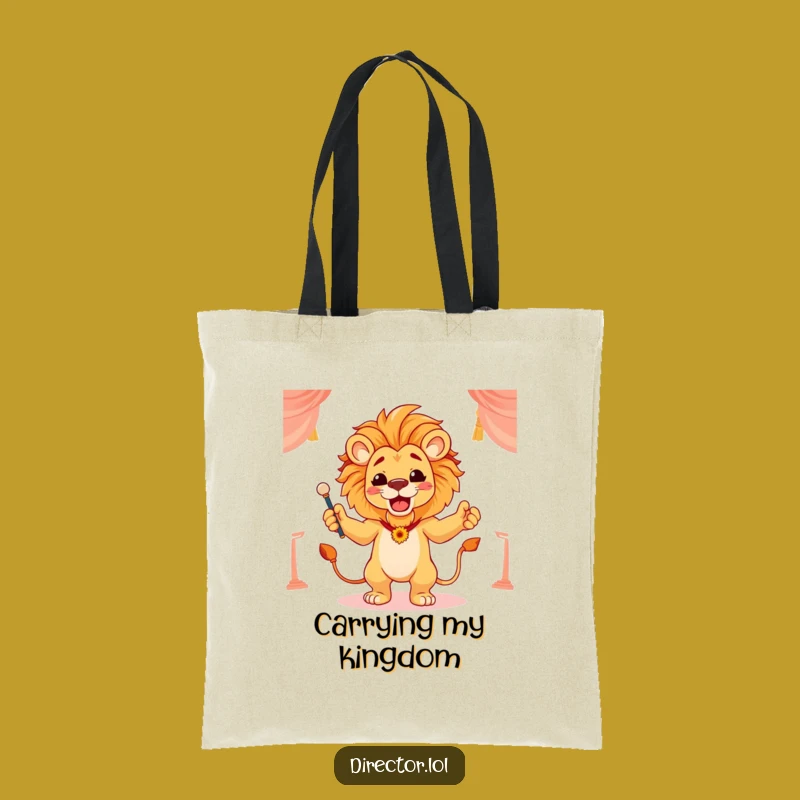 Funny Lion Conductor Tote Bag: Carry Your Scene with Majestic Flair
