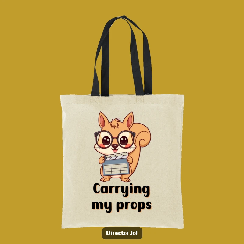 Funny Squirrel Director Tote Bag: Curious Filmmaker Carry-All Gift