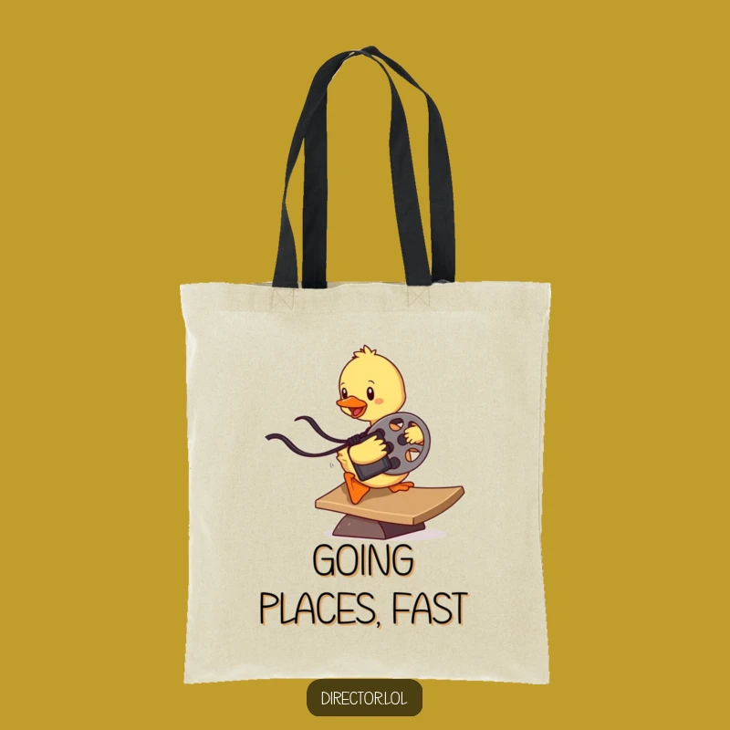 Funny Determined Duckling Film Tote Bag: Carry Your Cinema Essentials in Style