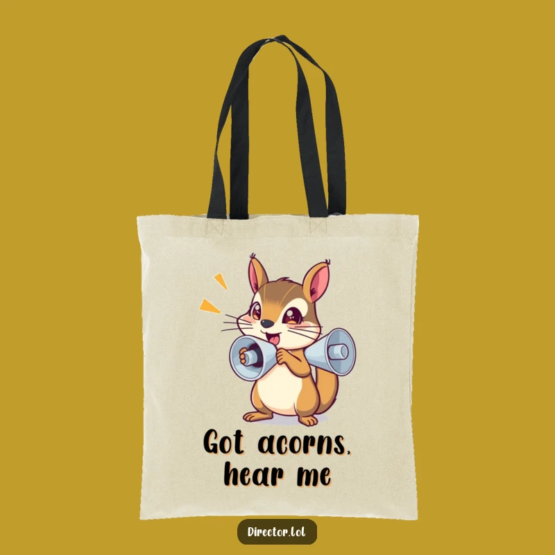 Funny Squirrel Megaphone Tote Bag - Durable Action Companion Gift