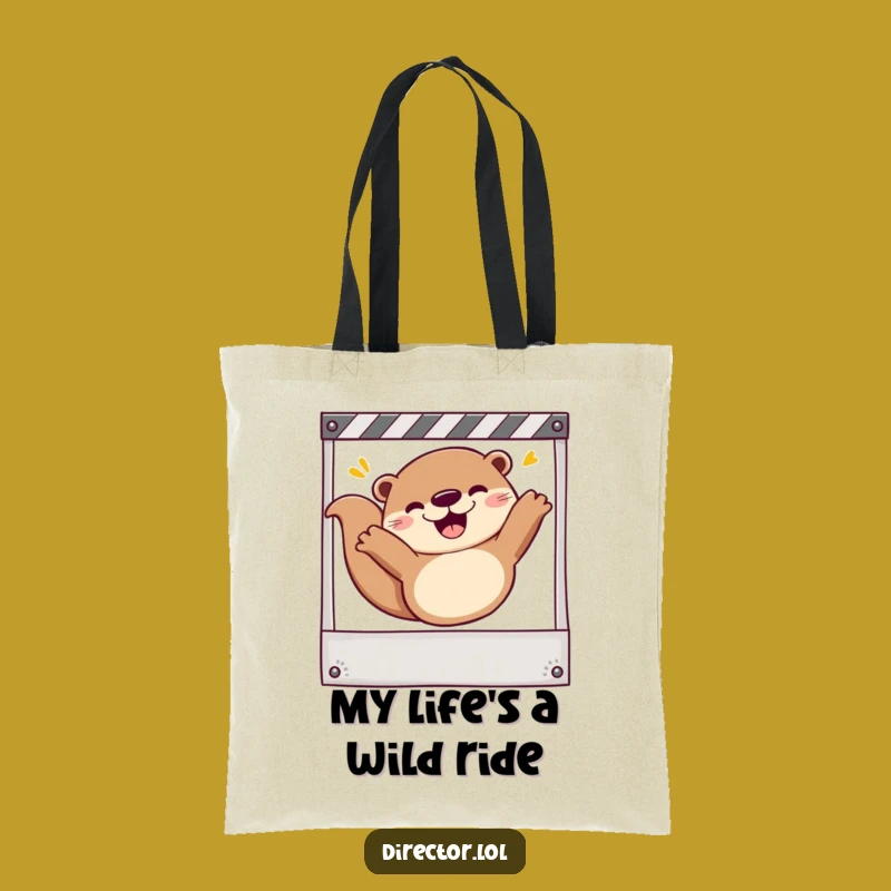 Funny Otter's Storyboard Tote Bag: Hilarious Filmmaker Otter Carrying Cinematic Dreams!